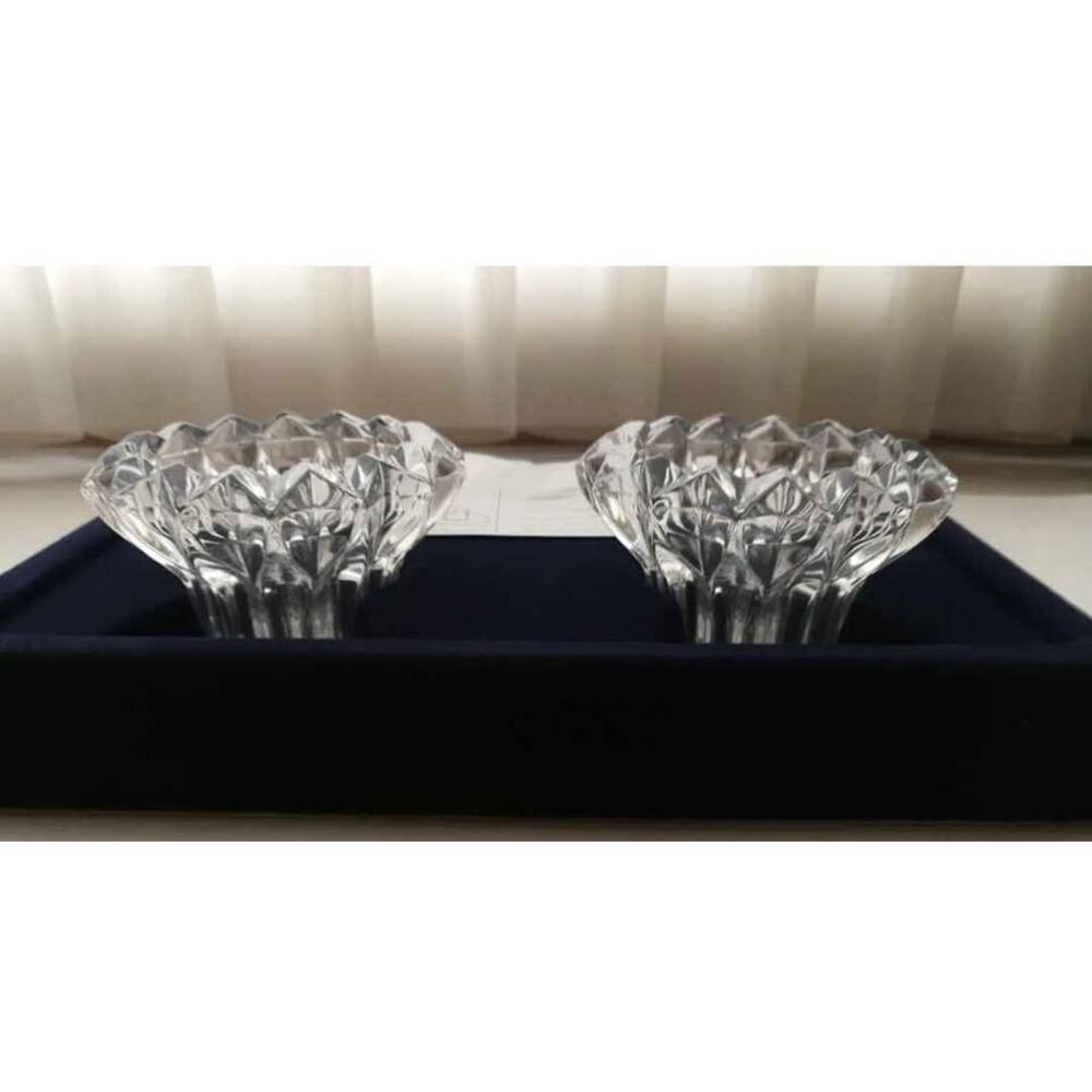 Set of 2 24% Lead Crystal Votive Tealight Candle Holder France Crystal d'Arquesl